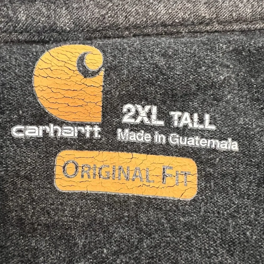Carhartt Charcoal Grey 2XL Tall Original Fit Pocket T-shirt Short Sleeve K87 CRH - Picture 6 of 7